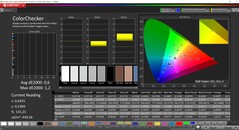 CalMAN ColorChecker calibrado (espacio de color objetivo P3)