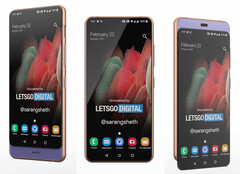 El smartphone de doble deslizamiento de Samsung, según la imagen de LetsGoDigital. (Fuente de la imagen: LetsGoDigital)