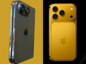 Modelo filtrado del diseño del iPhone Ultra (izquierda) junto al iPhone 17 Pro (derecha) - editado.