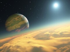 Representación de Kepler-1625b, un exoplaneta que orbita alrededor de la estrella Kepler-1625 en la constelación de Cygnus. (Fuente de la imagen: AFP - RON MILLER / LEEMAGE)
