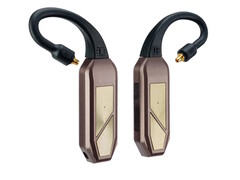 El DAC inalámbrico iFi Go Pod Max se acopla directamente a los IEM y se lleva alrededor de las orejas. (Fuente de la imagen: iFi)