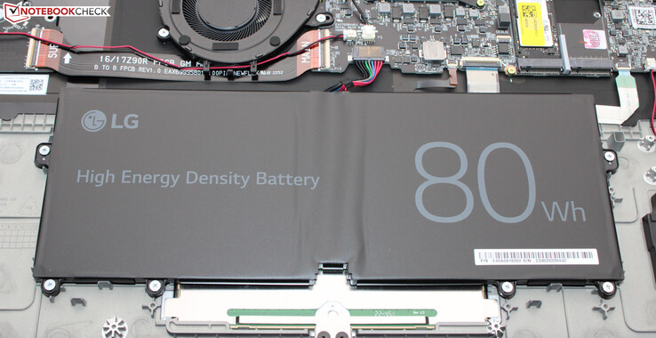 La batería ofrece una capacidad de 80 Wh.