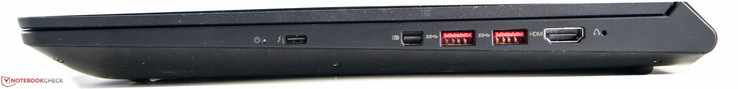 right: Thunderbolt 3, DisplayPort, 2 x USB 3.0, HDMI