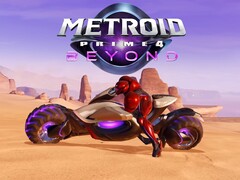 Pancarta de Metroid Prime 4: Beyond mostrando a Samus Aran en bicicleta (Fuente de la imagen: Nintendo of America YouTube con ediciones)