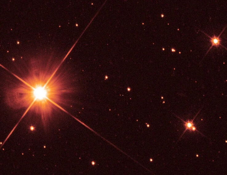 Una imagen que muestra la enana roja Próxima Centauri.