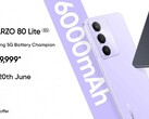 El Realme Narzo 80 Lite 5G viene en opciones de color púrpura cristal y negro ónix (Fuente de la imagen: Realme)