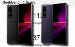 El Sony Xperia 1 III se ha lanzado en colores negro escarchado y morado escarchado. (Fuente de la imagen: Sony/Geekbench/Reddit - editado)