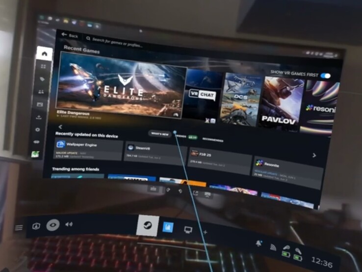 La interfaz de Steam Frame recuerda a la de Steam en modo Big Picture.