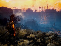 Una imagen que muestra una ciudad en Aquiles: Legends Untold.