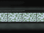 Comparación del renderizado original, lossy y lossy2 de AMD FSR 4.1.1 que muestra follaje en movimiento.