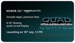 Honor desvelada la fecha de lanzamiento de la serie 200 en la India (Fuente: Amazon)