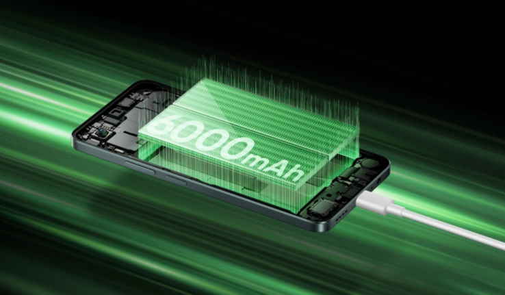 El Realme P4 Lite 4G cuenta con una batería de 6.000 mAh (Fuente de la imagen: Realme)