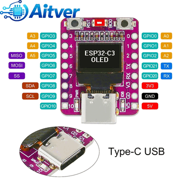 Placa de desarrollo Tiny ESP32-C3 pinout