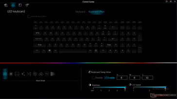 Efectos de iluminación RGB por tecla del teclado