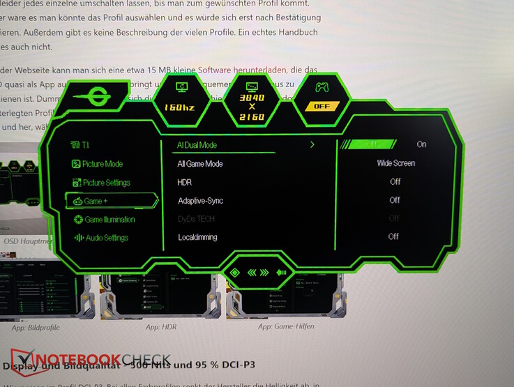Sólo a través de OSD: El modo AI Dual para Full HD con 320 Hz