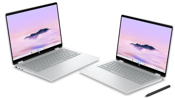 El 2026 HP Chromebook Plus x360 14 tiene soporte para lápiz óptico. (Fuente de la imagen: HP)