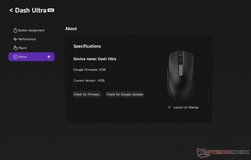 Sección de comprobación de actualizaciones de software