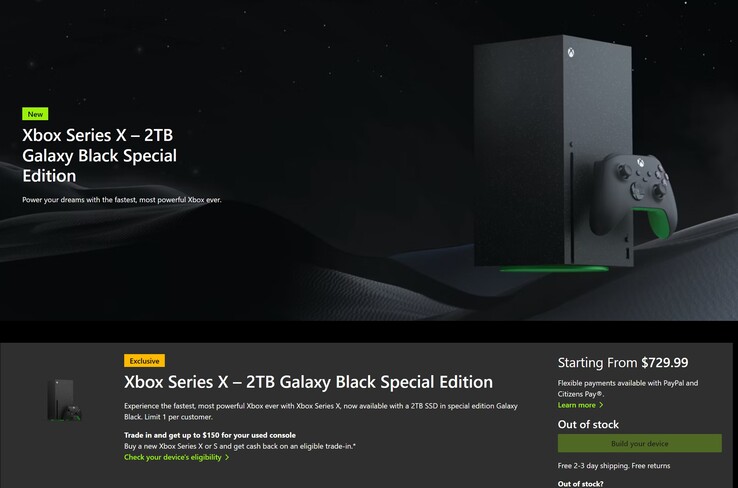 Xbox Series X 2TB Galaxy Black aumento de precio (Fuente de la imagen: Microsoft Gaming)