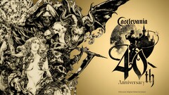 Un banner que anuncia el 40.º aniversario de Castlevania