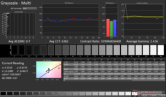 Escala de grises tras la calibración (Pantalla P3)