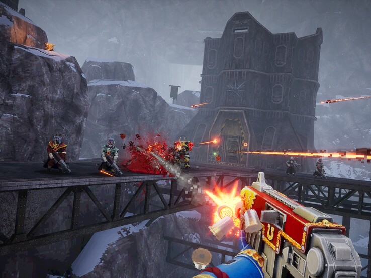 Los gráficos pixelados de Warhammer 40.000 Boltgun rinden homenaje a los shooters de los 90, como "DOOM", "Wolfenstein 3D" o "Quake". (Fuente: Steam)