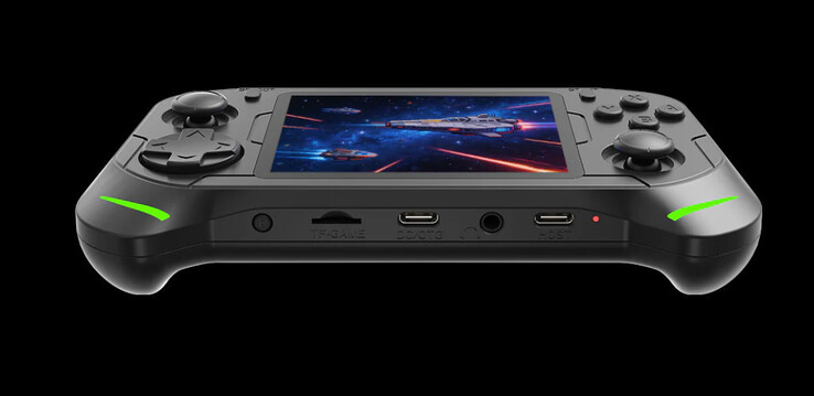 Parte inferior: Reinicio, ranura para tarjeta microSD, USB-C (CC/OTG), audio de 3,5 mm, USB-C (para mandos)