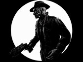 Una imagen en blanco y negro de Nick Valentine, de Fallout 4, tomada de perfil