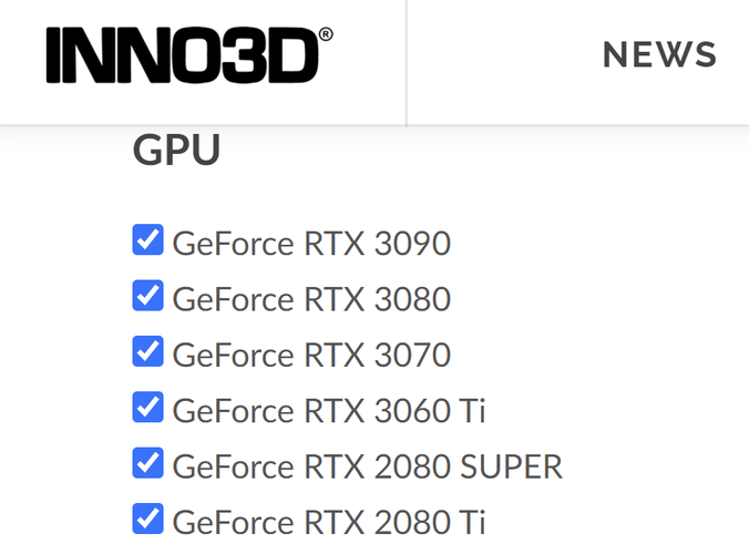 Parece que Inno3D lanzará versiones personalizadas del RTX 3060 Ti. (Fuente de la imagen: Inno3D vía Videocardz)
