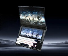 Krayzor empaqueta una enorme pantalla secundaria y un teclado mecánico en el chasis de un portátil. (Fuente de la imagen: Krayzor)