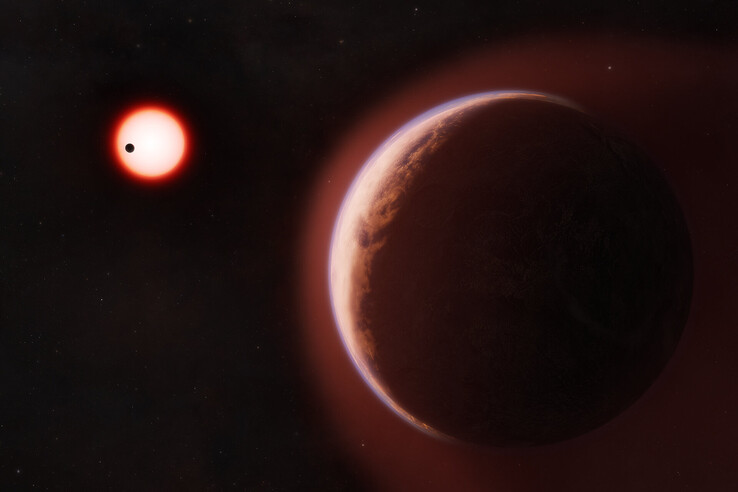 Ilustración artística que muestra el exoplaneta LHS 1140 b.