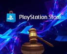 Anuncio sobre los litigios relacionados con PlayStation Store en el que aparece un mazo judicial