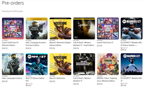 Ventas por reserva anticipada en PlayStation Store