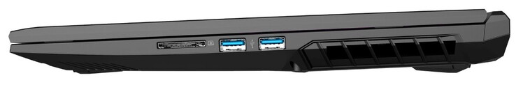 Lado derecho: lector de tarjetas de almacenamiento (SD), 2x USB 3.1 Gen 1 (Tipo A)
