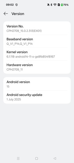 Software del OnePlus Nord 5