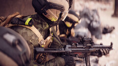 Un soldado de una de las facciones de Battlefield 6 sosteniendo una SMG. (Fuente de la imagen: EA)