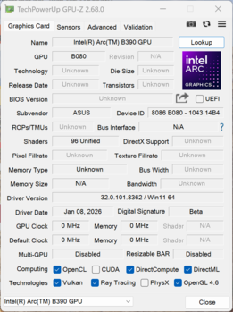 GPU-Z: Intel Arc B390