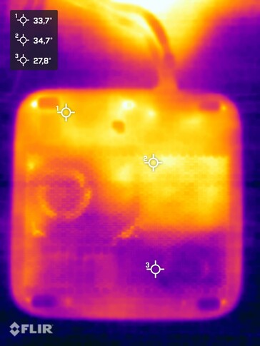 Temperatura superficial durante la prueba de estrés (vista inferior)