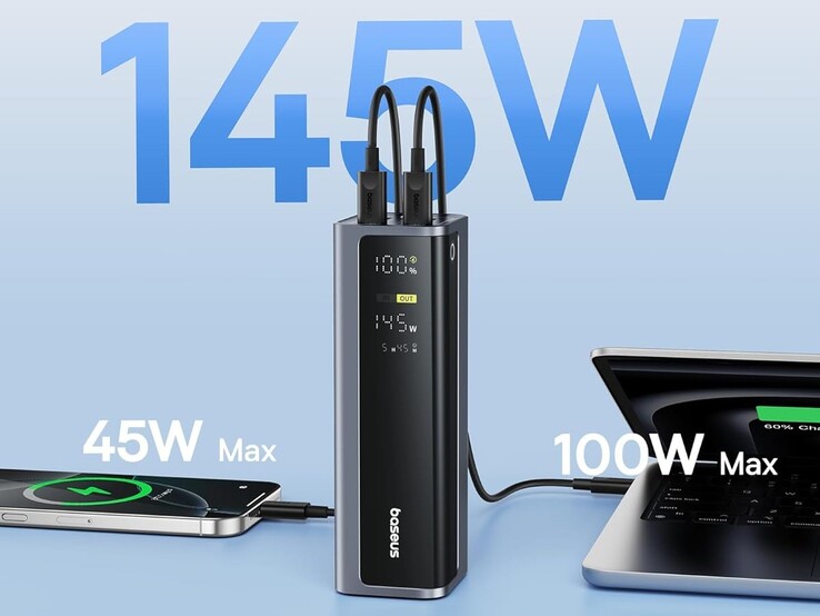 El cargador portátil Baseus EnerGeek GR12 permite cargar dos ordenadores portátiles al mismo tiempo.