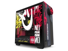 La edición limitada de la caja NZXT H710i para PC de juegos viene con un llamativo y colorido diseño de Cyberpunk 2077 (Imagen: NZXT)