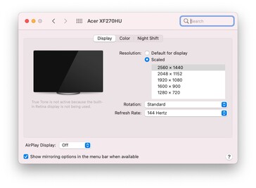 Apple Los Macs con alimentación M1 pueden soportar pantallas de 144 Hz. (Fuente de la imagen: Paul Haddad en Twitter)