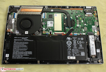 Acer Swift 3 SF314-511-54ZK: La memoria RAM está incorporada; sólo se pueden sustituir el módulo Wi-Fi y el SSD M.2.