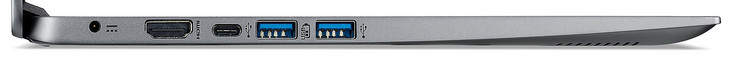 Lado izquierdo: puerto de alimentación, HDMI, 3x USB 3.1 Gen 1 (1x tipo C, 2x tipo A)