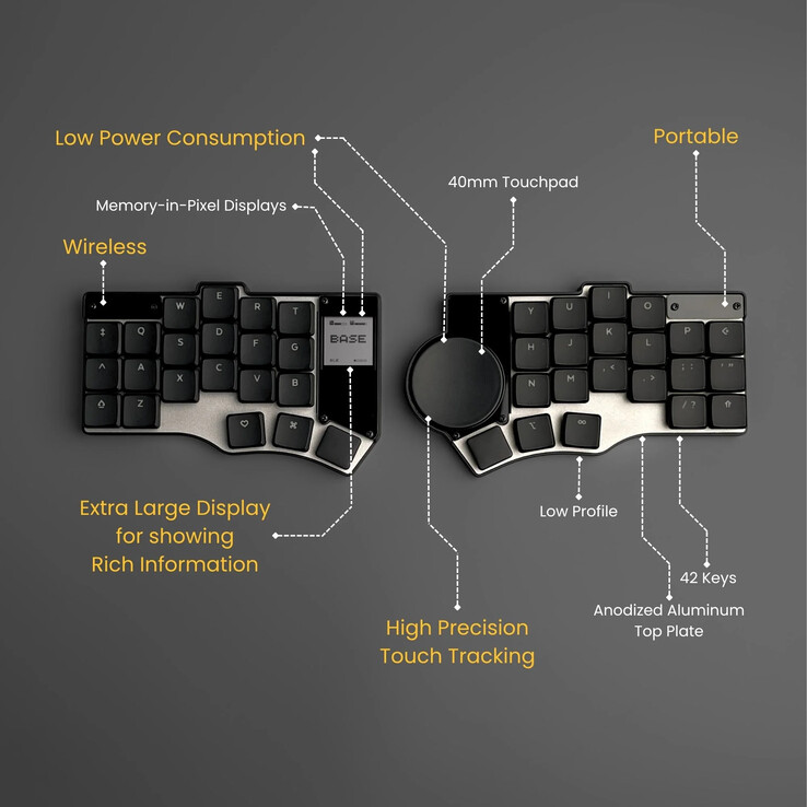 Teclado ergonómico portátil inalámbrico Beekeeb Toucan. (Fuente de la imagen: Beekeeb)