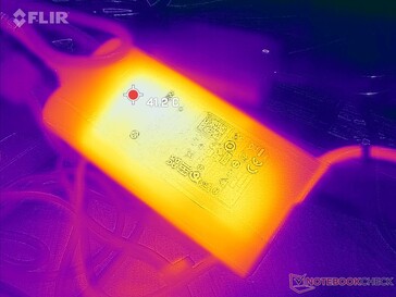 El adaptador de CA puede alcanzar más de 41 C cuando se utilizan cargas elevadas durante periodos prolongados