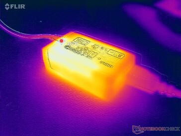 El adaptador de CA supera los 37 C al ejecutar cargas exigentes
