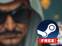 Oil Sheik tiene elementos de simulación, rompecabezas y de comercio bursátil. En la imagen, la miniatura borrosa de la carátula del juego, con el logotipo de Steam superpuesto. (Fuente de la imagen: Steam - Editado)