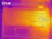 Temperaturas de la superficie de la carcasa superior en reposo