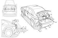 El Ford F-150 Lightning podría contar pronto con un accesorio para el maletero que aumenta enormemente su utilidad respecto al maletero biplaza del Cybertruck. (Fuente de la imagen: Publicación de solicitud de patente de EE.UU.)