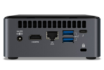 Intel NUC (NUC10i7FNHAA) atrás (fuente: Intel)