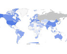 Los países del G7, Ucrania y China aparecen en azul oscuro. Lamentablemente, no hay datos sobre Rusia. (Imagen: imperva)